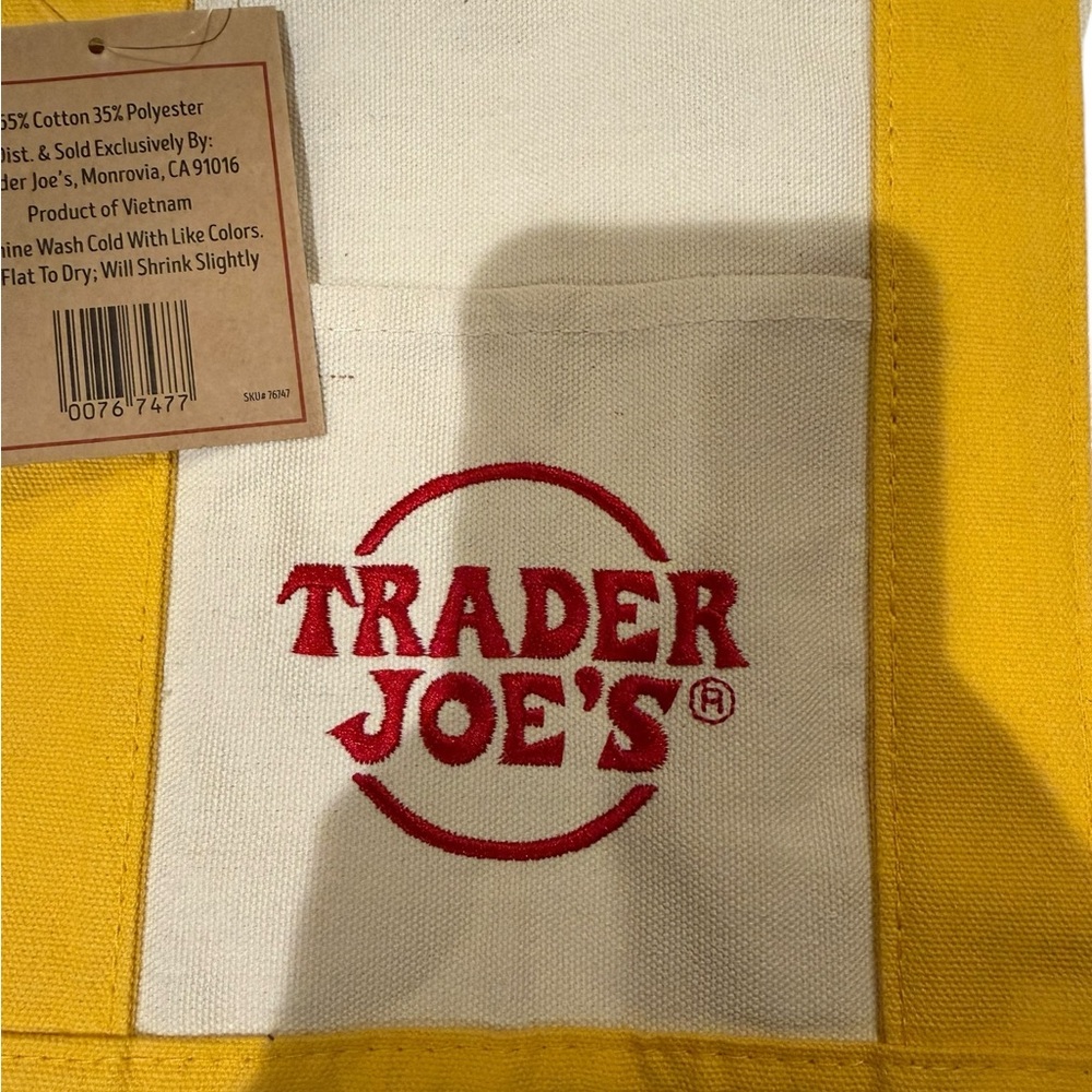 NWT Trader Joe’s Yellow Mini Tote Bag - Picture 2 of 6